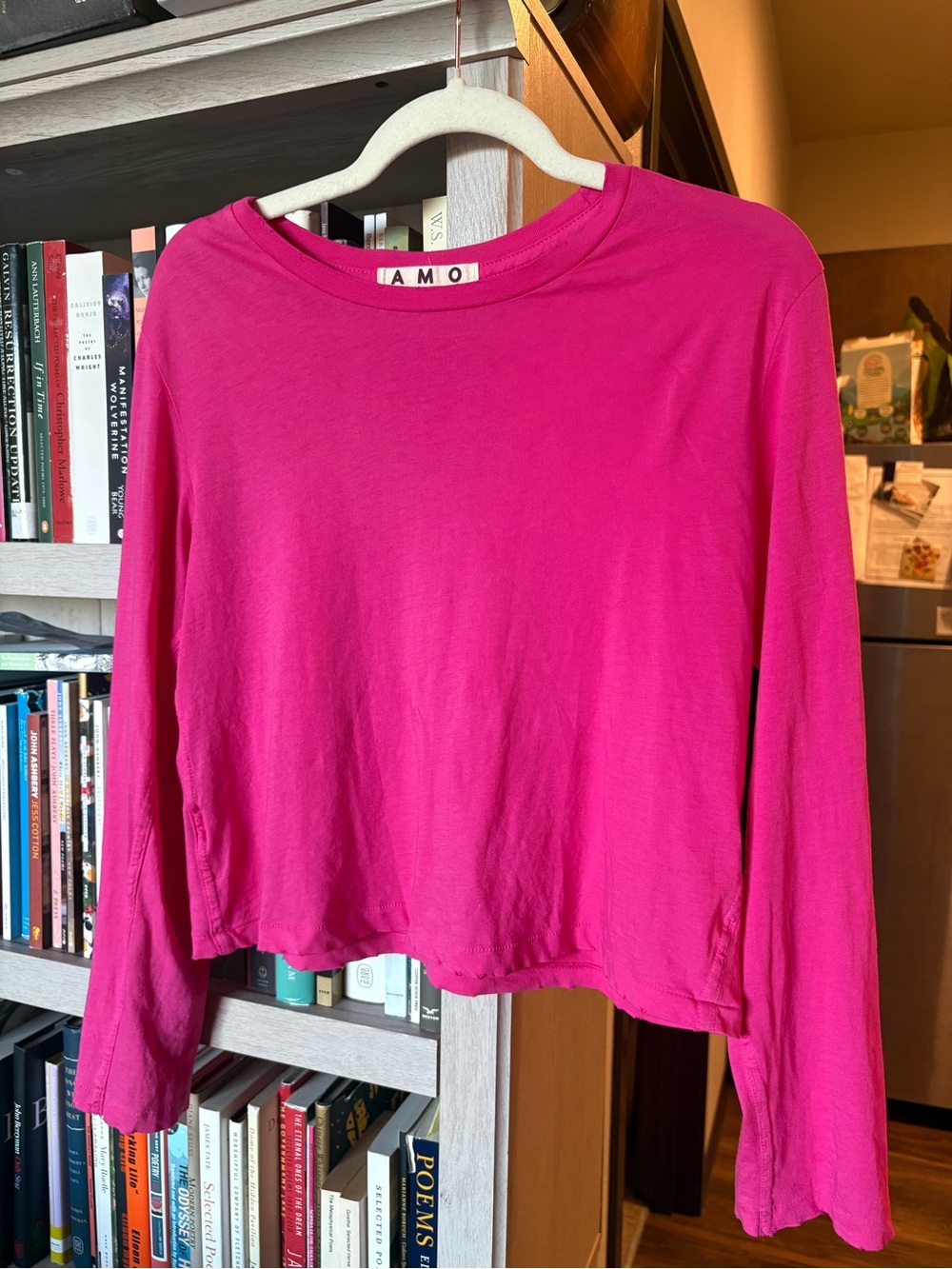AMO Hot Pink Long Sleeve Crewneck Shirt